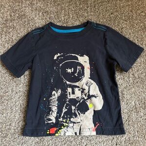 Mini Boden Black Astronaut Graphic Tee Short Sleeve
